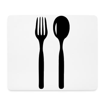 cutlery spoon fork icon - Mouse Pad (horizontal) - white - Front