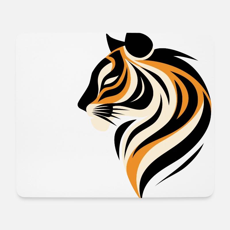 Modern Tiger Portrait - Mouse Pad (horizontal) - white