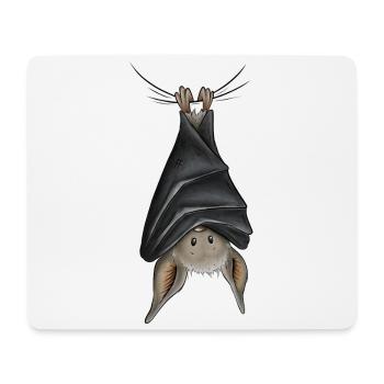 Lustig chillende kopfüber hängende Fledermaus - Mousepad (Querformat) - Weiß - Vorne