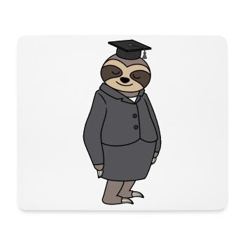 Sloth graduated with PhD hat exam passed - Mouse Pad (horizontal) - white - Front
