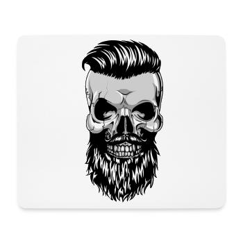 Hipster Skull Totenkopf mit Bart - Mousepad (Querformat) - Weiß - Vorne
