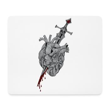 Broken Heart - Sword pierces heart - Mouse Pad (horizontal) - white - Front