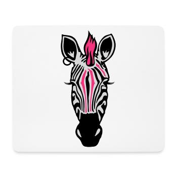 Zebra Punk mit Ohrring - Mousepad (Querformat) - Weiß - Vorne