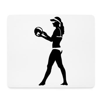 Beachvolleyball - Mousepad (Querformat) - Weiß - Vorne