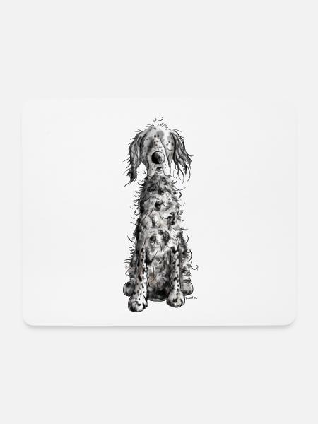 Lustiger Englischer Setter I Hunde Comic Geschenk - Mousepad (Querformat) - Weiß