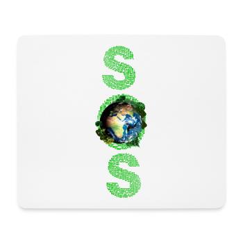 SOS Erde Schriftzug grün lang - Mousepad (Querformat) - Weiß - Vorne