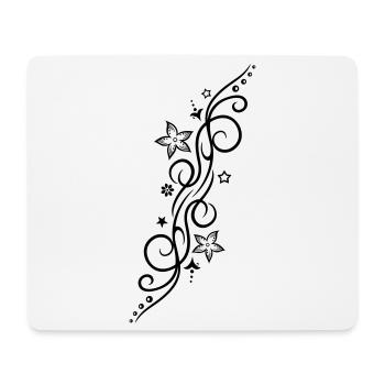 Tattoo ornament with flowers and stars. - Mouse Pad (horizontal) - white - Front