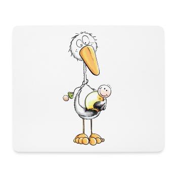 Der kleine Storch bringt das Baby - Babys - Fun - Mousepad (Querformat) - Weiß - Vorne