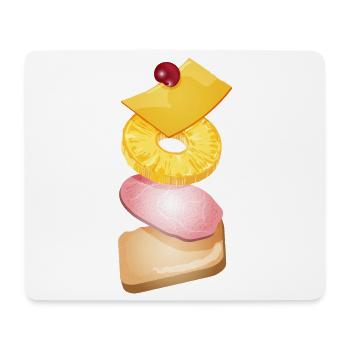 Ananas,fromage,jambon et pain grillé -Toast Hawaii - Tapis de souris (format paysage) - blanc - Devant