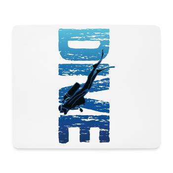 Plongée Texte Vertical Vintage Scuba Diver - Tapis de souris (format paysage) - blanc - Devant