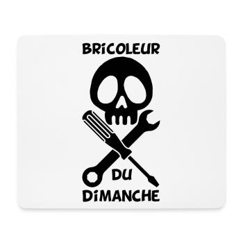 Bricoleur du dimanche (noir) - Tapis de souris (format paysage) - blanc - Devant