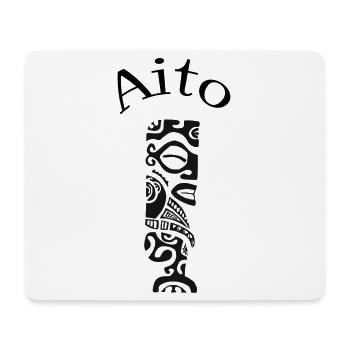 TIKI AITO "BLACK" - Tapis de souris (format paysage) - blanc - Devant