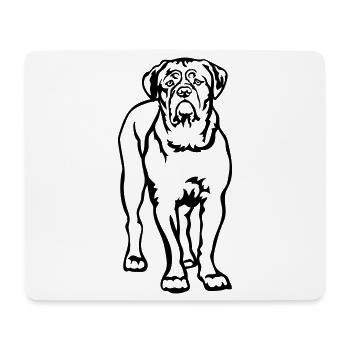 Dogue de Bordeaux - Tapis de souris (format paysage) - blanc - Devant