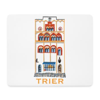 Trier, Kultiges Wahrzeichen Dreikönigenhaus, Gotik - Mousepad (Querformat) - Weiß - Vorne