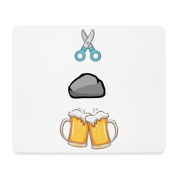 Schere Stein Paarbiier - Mousepad (Querformat) - Weiß - Vorne