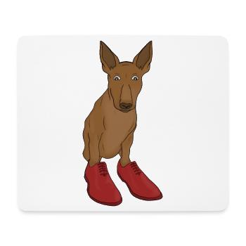 An adorable dog wearing shoes - Mouse Pad (horizontal) - white - Front