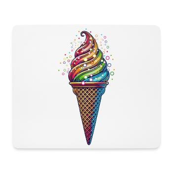 farbenfrohe Eiskreation in lebendigen Farben - Mousepad (Querformat) - Weiß - Vorne