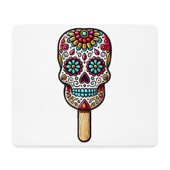 funny skull ice motif - Día de Muertos - Mouse Pad (horizontal) - white - Front