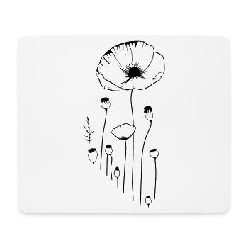 Poppy - flowers and capsules of opium poppy - Mouse Pad (horizontal) - white - Front
