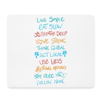 Live Simple 2 - Mouse Pad (horizontal) - white - Front