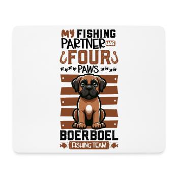 Pêche et Boerboel - Tapis de souris (format paysage) - blanc - Devant
