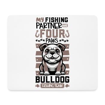 Pêche et bouledogue - Tapis de souris (format paysage) - blanc - Devant