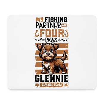 Pêche et Irish Glen d’Imaal Terrier - Tapis de souris (format paysage) - blanc - Devant