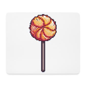 Pixel-Lolli am Stiel - Mousepad (Querformat) - Weiß - Vorne