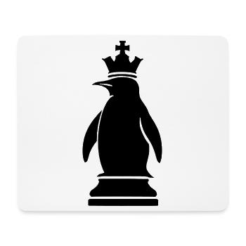 Skurriler Pinguin Schachspieler Minimalistisch - Mousepad (Querformat) - Weiß - Vorne