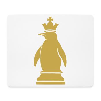 Skurriler Pinguin Schachspieler Minimalistisch - Mousepad (Querformat) - Weiß - Vorne