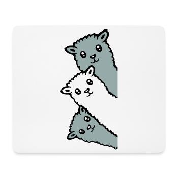 3 Alpacas Llamas Looking Curious Animal Heads Joy - Mouse Pad (horizontal) - white - Front