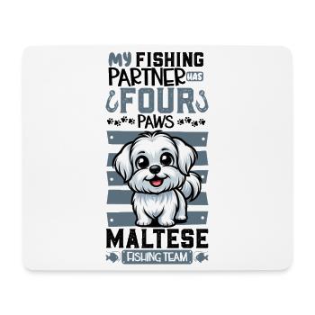 Pêche et maltais - Tapis de souris (format paysage) - blanc - Devant