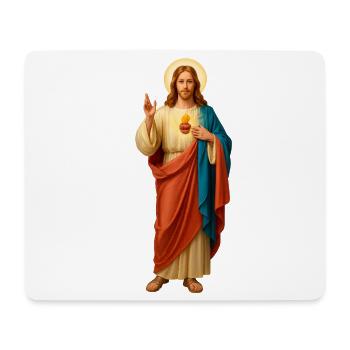 Jesus with Bread Tricolor Robes - Mouse Pad (horizontal) - white - Front