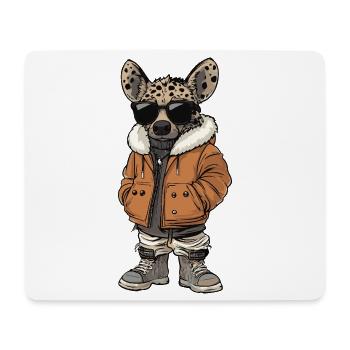 Hyäne Cool Winter - Mousepad (Querformat) - Weiß - Vorne