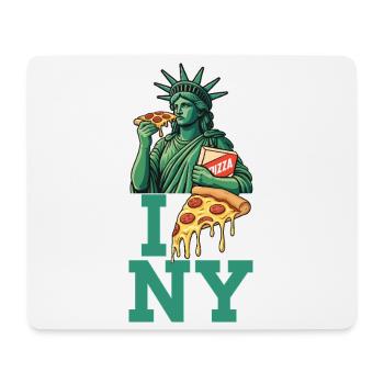 J’adore la pizza de New York : Déclaration drôle d’amoureuse de la nourriture - Tapis de souris (format paysage) - blanc - Devant