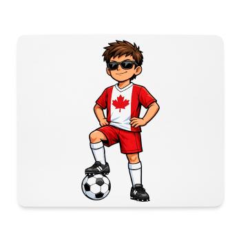 Soccer Boy Canada Fan Canadian Flag - Mouse Pad (horizontal) - white - Front