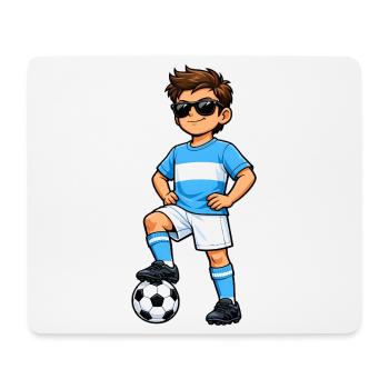 Soccer Boy Fan d’Argentine Drapeau argentin - Tapis de souris (format paysage) - blanc - Devant