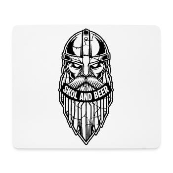 Maskottchen Wikinger-Skol und Bier-Krieger-Bart-Maskottchen - Mousepad (Querformat) - Weiß - Vorne
