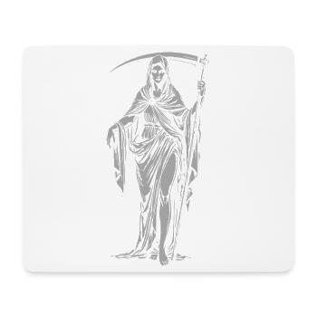 Vermummte Frau Sensenmann mit stiller Sense - Mousepad (Querformat) - Weiß - Vorne