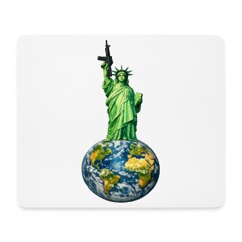 Statue de la Liberté avec carabine M4 - Tapis de souris (format paysage) - blanc - Devant
