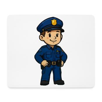Cartoon Polizei - Mousepad (Querformat) - Weiß - Vorne