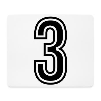 3 Number Symbol - Mouse Pad (horizontal) - white - Front