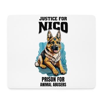 Justice pour Nico contre la cruauté envers les animaux - Tapis de souris (format paysage) - blanc - Devant