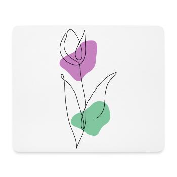 Lineart Tulip with Pastel Shapes - Mouse Pad (horizontal) - white - Front