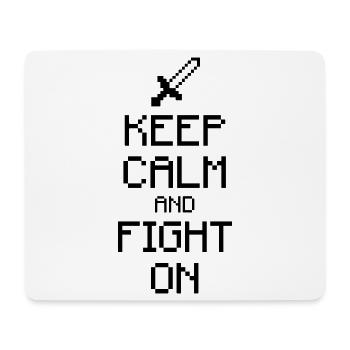 Keep calm and fight on - Pixelart (Farbe änderbar) - Mousepad (Querformat) - Weiß - Vorne