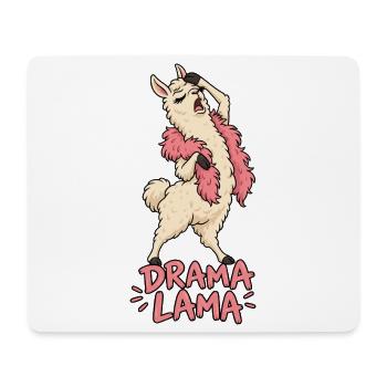 Drama Lama – Lustiges Lama mit pinker Federboa - Mousepad (Querformat) - Weiß - Vorne
