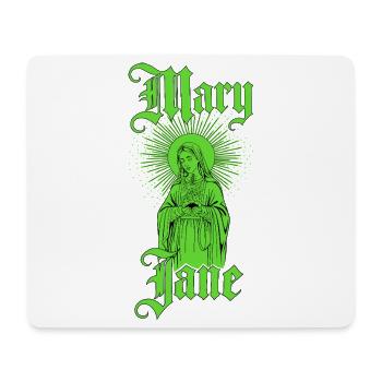Mary Jane — Old School Weed, Joint & Mother Mary - Mousepad (Querformat) - Weiß - Vorne