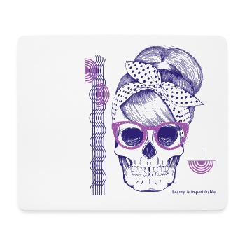 rose - Tapis de souris (format paysage) - blanc - Devant