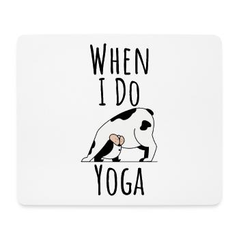 Quand je fais du yoga Cow Pose Yogi Lover Animal Lover - Tapis de souris (format paysage) - blanc - Devant