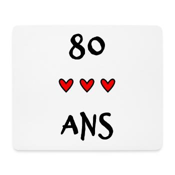 80 ANS. 80e ANNIVERSAIRE. ANNIVERSAIRE 80 ANS - Tapis de souris (format paysage) - blanc - Devant